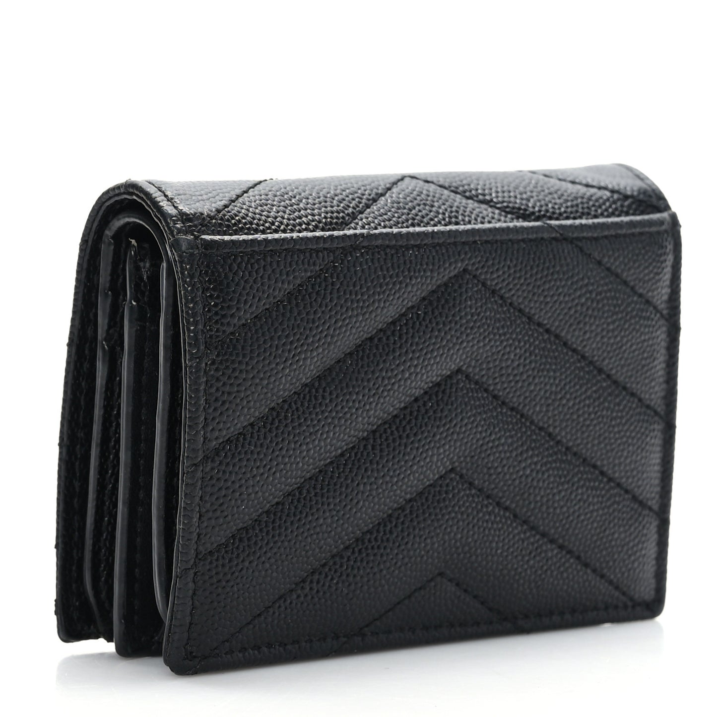 Grain De Poudre Matelasse Chevron Monogram Card Case Black