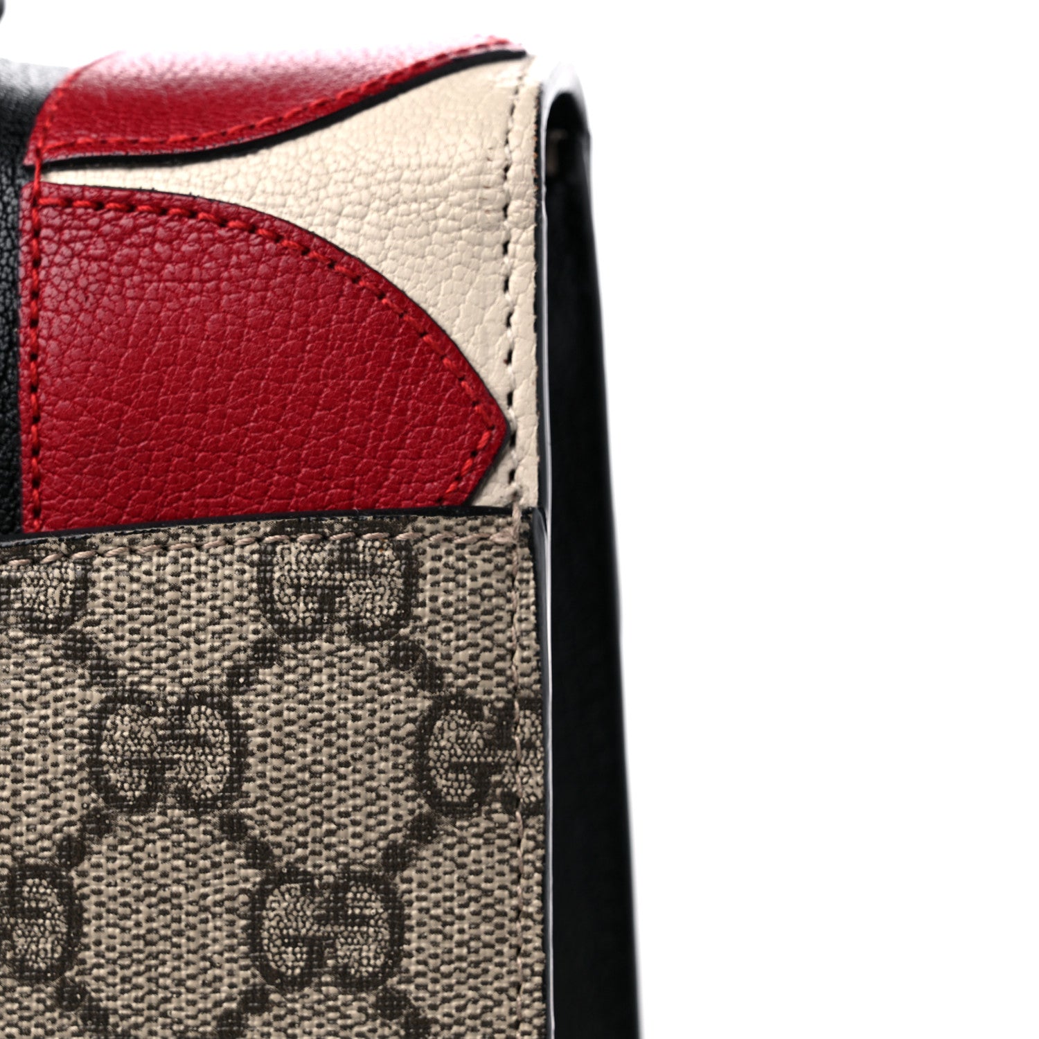 Gucci GG Supreme Monogram Goatskin Pearl Embroidered Medium Fox Broche Top Handle Bag Beige Ebony Black Hibiscus Red Mystic White 19 of 19