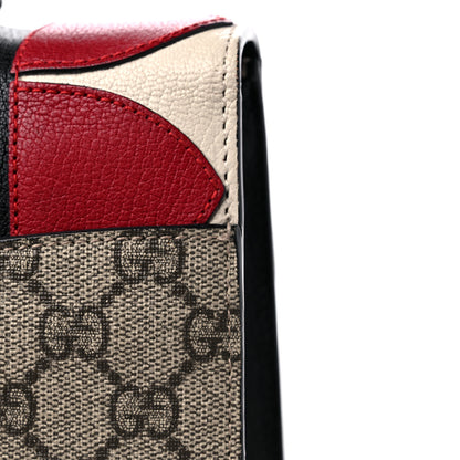 Gucci GG Supreme Monogram Goatskin Pearl Embroidered Medium Fox Broche Top Handle Bag Beige Ebony Black Hibiscus Red Mystic White 19 of 19