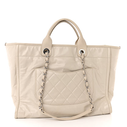 Chanel Glazed Calfskin Medium Deauville Tote Ivory 3 of 13