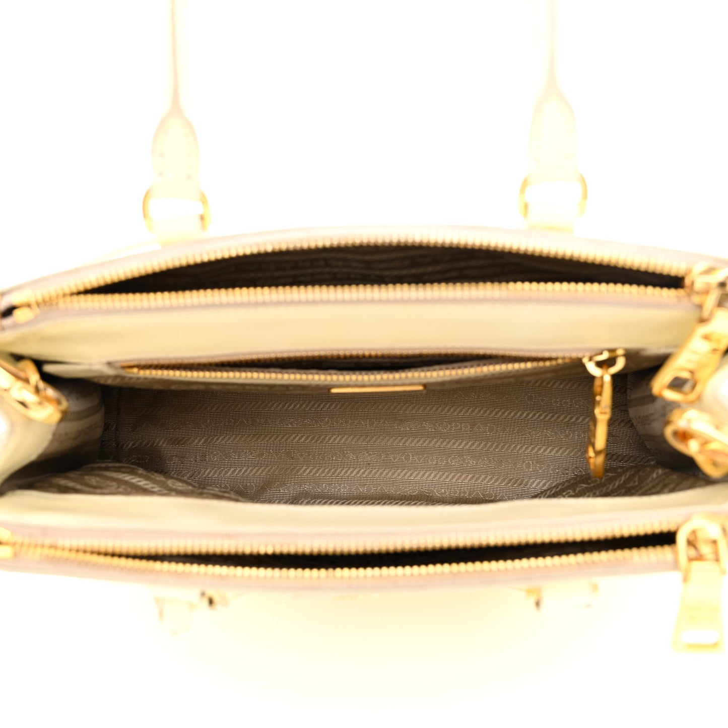 Saffiano Vernice Mini Galleria Double Zip Tote Bianco