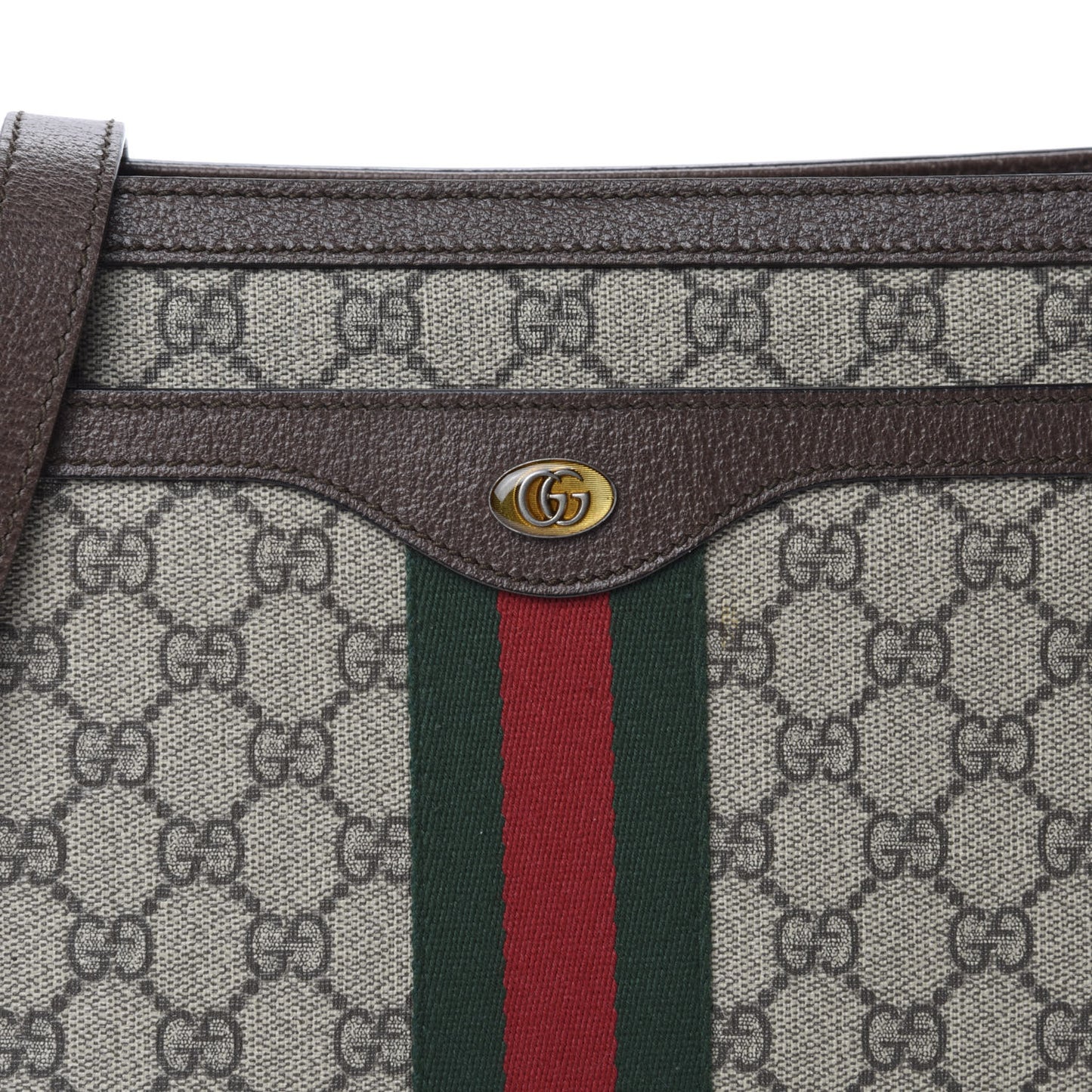 GG Supreme Monogram Web Medium Ophidia Shoulder Bag Beige New Acero