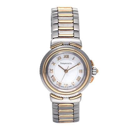 Tiffany Stainless Steel 18K Yellow Gold 26mm Intaglio Quartz Watch 1 of 4