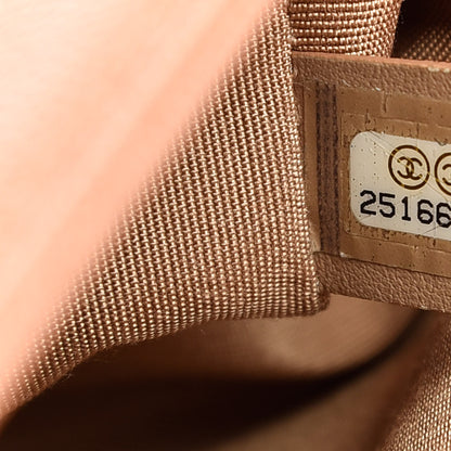 Chanel Caviar Chevron Quilted New Medium Boy Flap Light Brown 9 of 11
