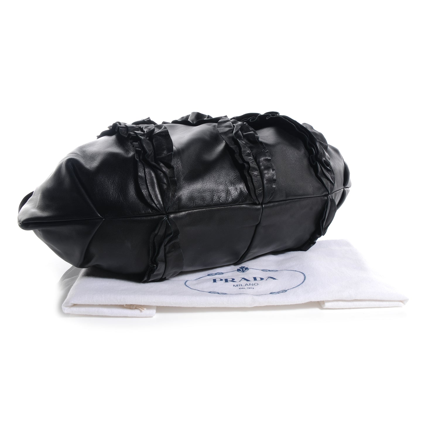 Nappa Ruffle Bag Black