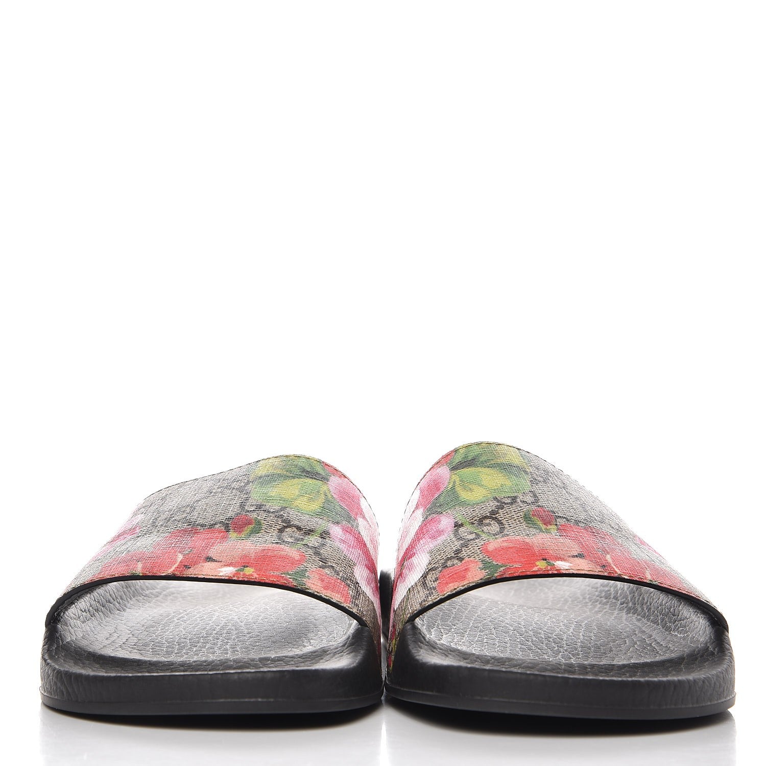 Gucci GG Supreme Monogram Blooms Slide Sandals 38 Beige Multicolor 2 of 9