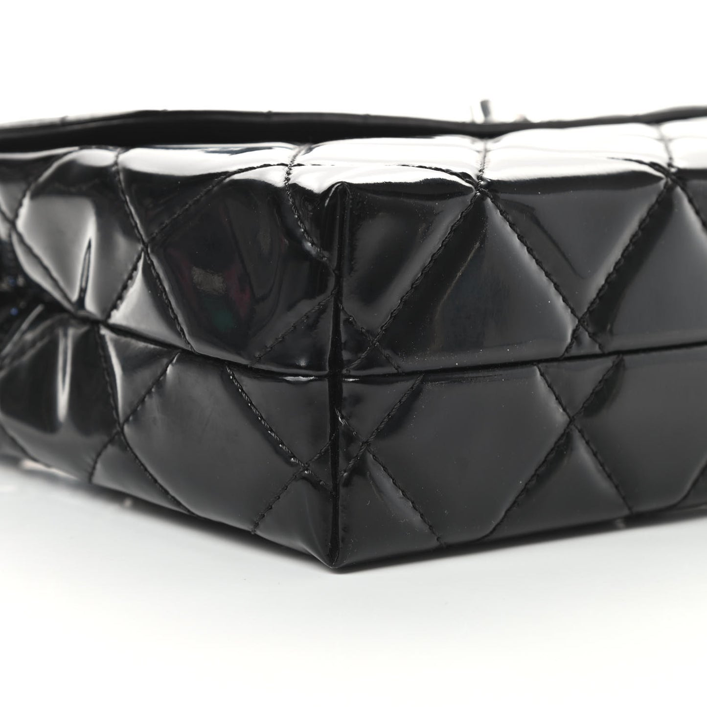 Vinyl Quilted In the Business Flap Bag Black