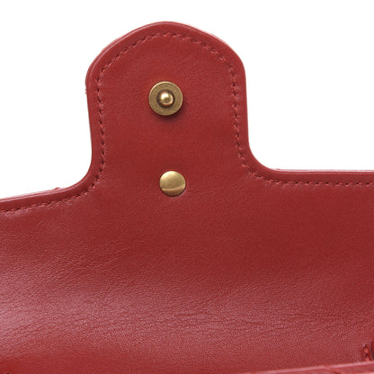 Gucci Calfskin Matelasse Super Mini GG Marmont Shoulder Bag Hibiscus Red 8 of 12