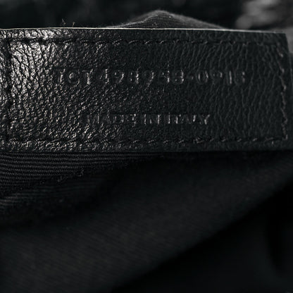 Saint Laurent Crinkled Calfskin Matelasse Monogram Medium Niki Chain Satchel Black 6 of 12