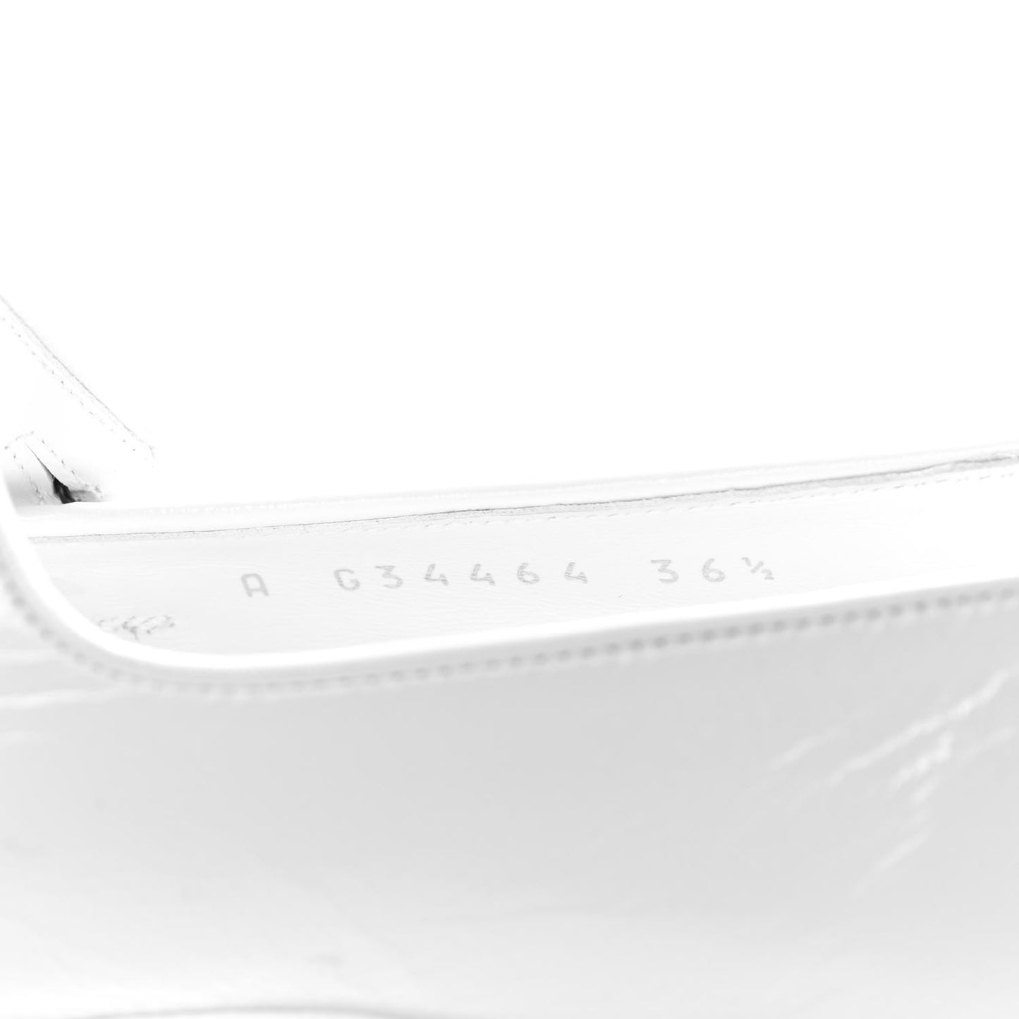 Patent Calfskin Mary Jane Strap Pumps 36.5 White
