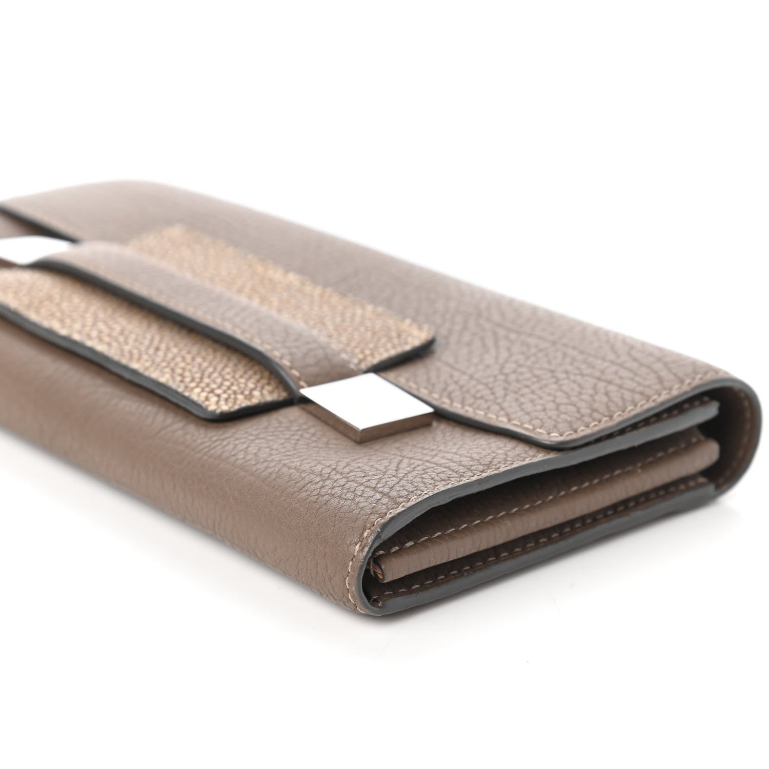 Delvaux Calfskin Galuchat Long Madame Polo Clutch Tourterelle 7 of 11