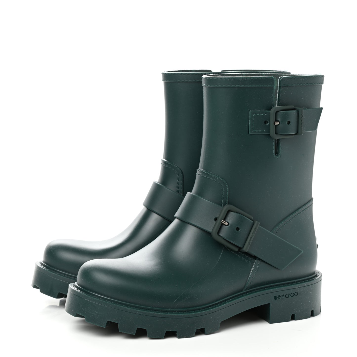Rubber Yael Flat Rain Boots 35 Dark Green