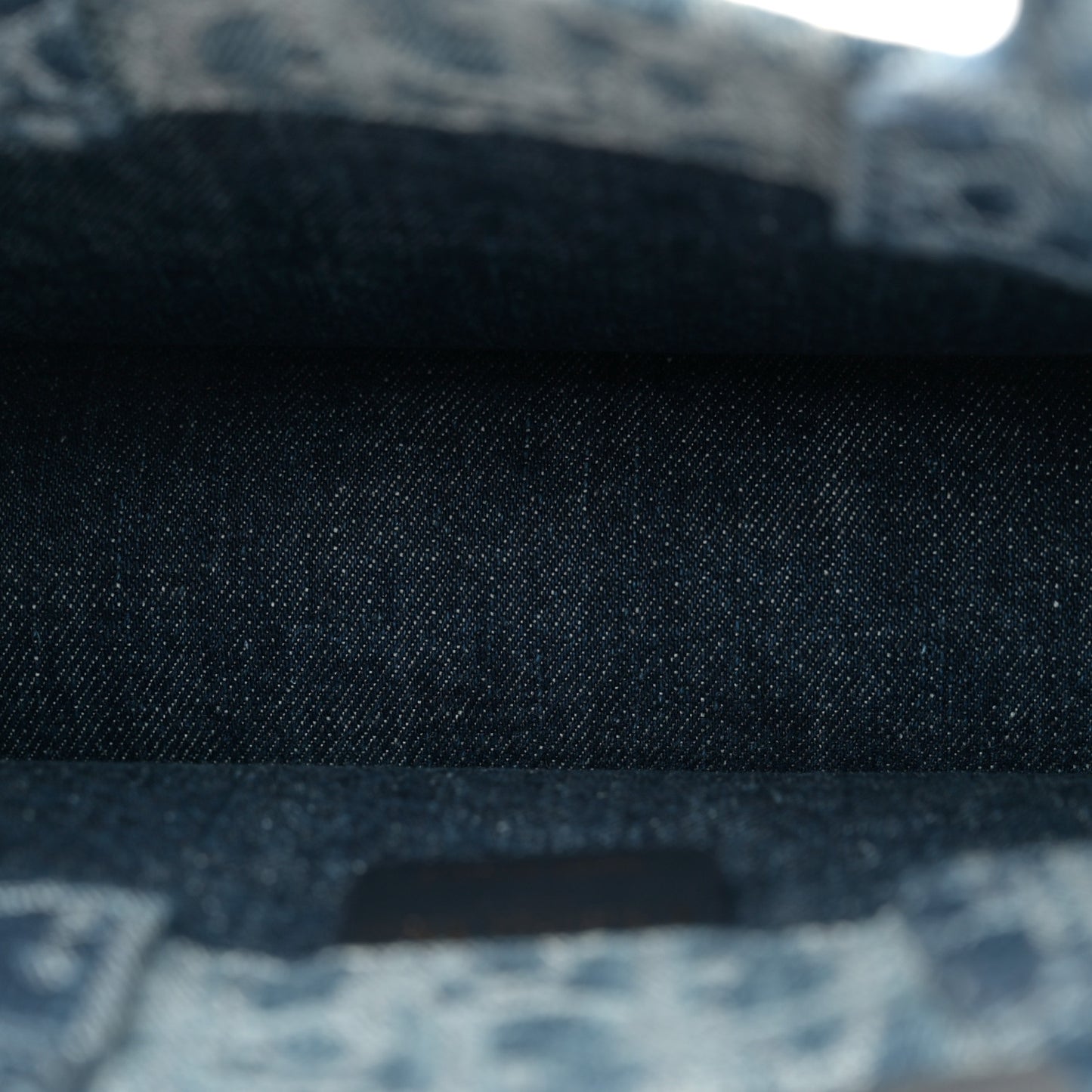 Denim Oblique Mini Book Tote With Strap Blue