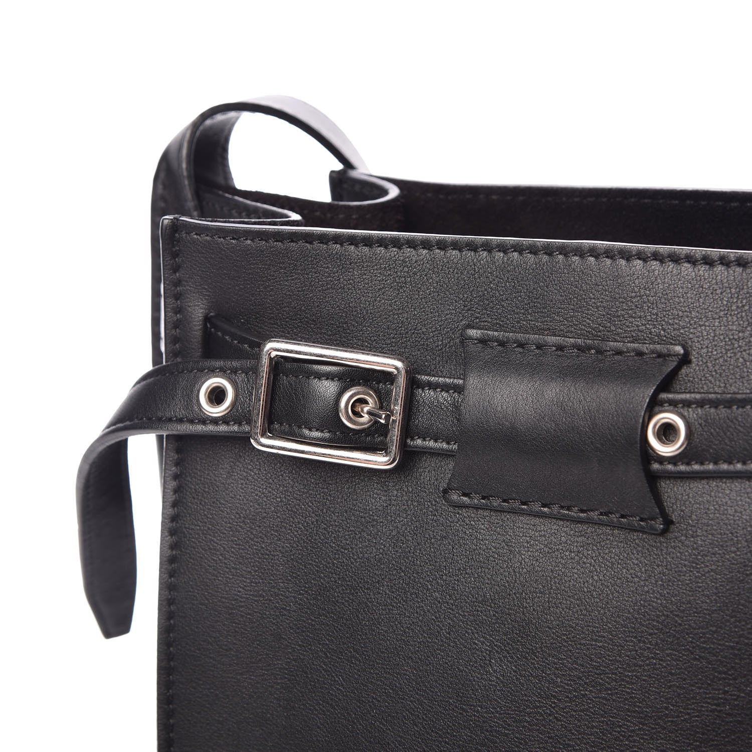 Celine Smooth Calfskin Long Strap Big Bucket Bag Black 8 of 9