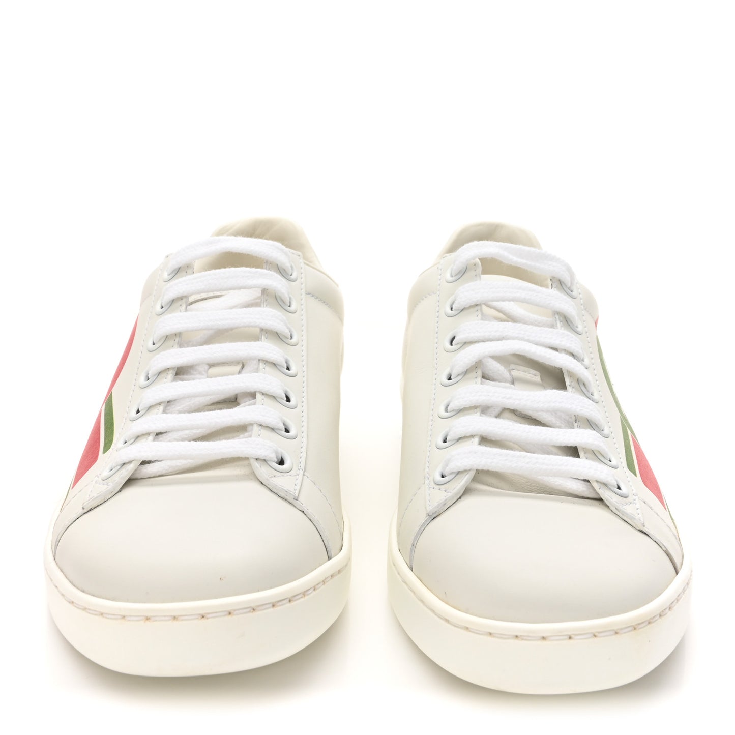 Calfskin Interlocking G Womens New Ace Sneakers 35.5 White Red Flame Green