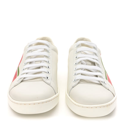 Gucci Calfskin Interlocking G Womens New Ace Sneakers 35.5 White Red Flame Green 3 of 13