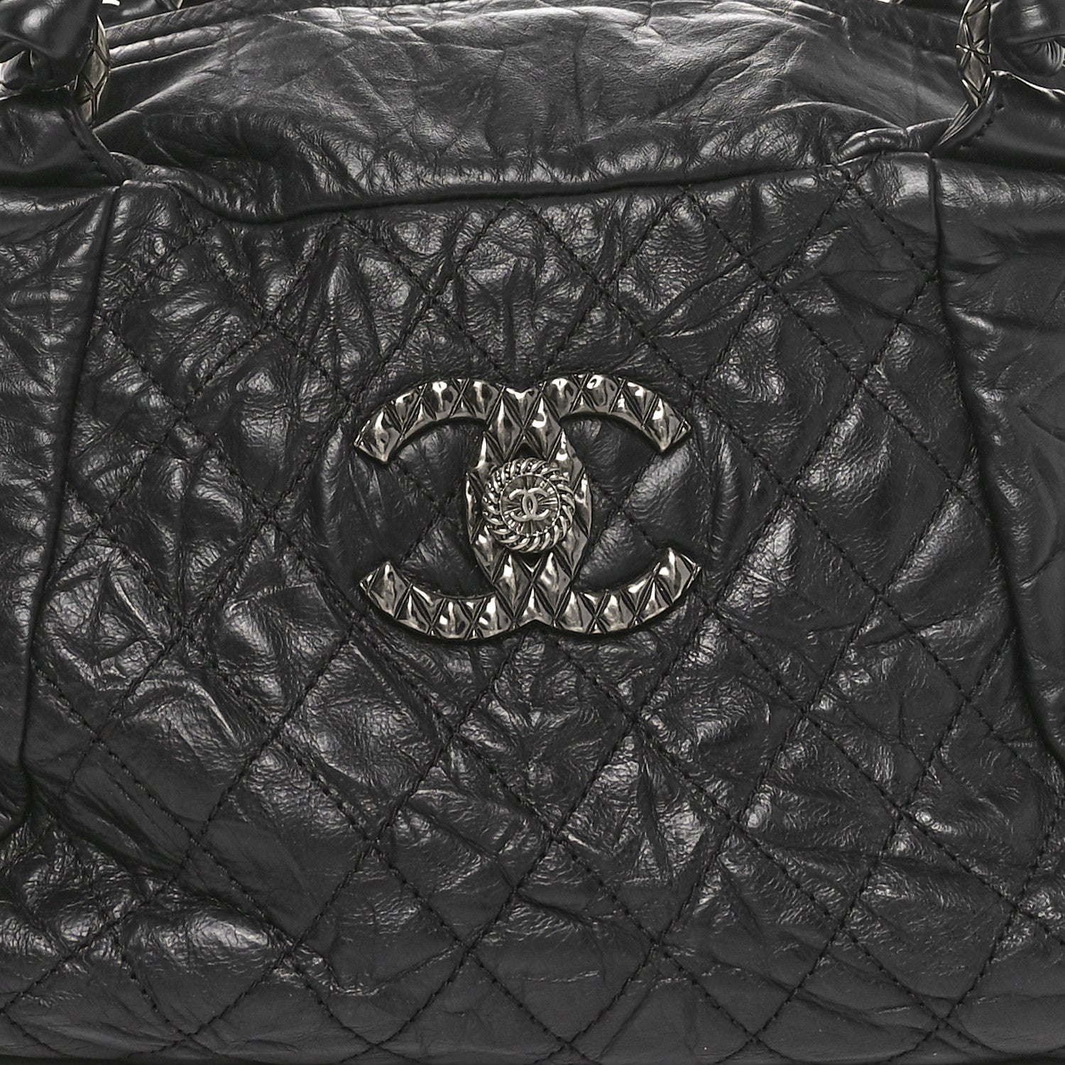 Chanel Aged Calfskin Coco Rider Bowling Bag Black 8 of 10