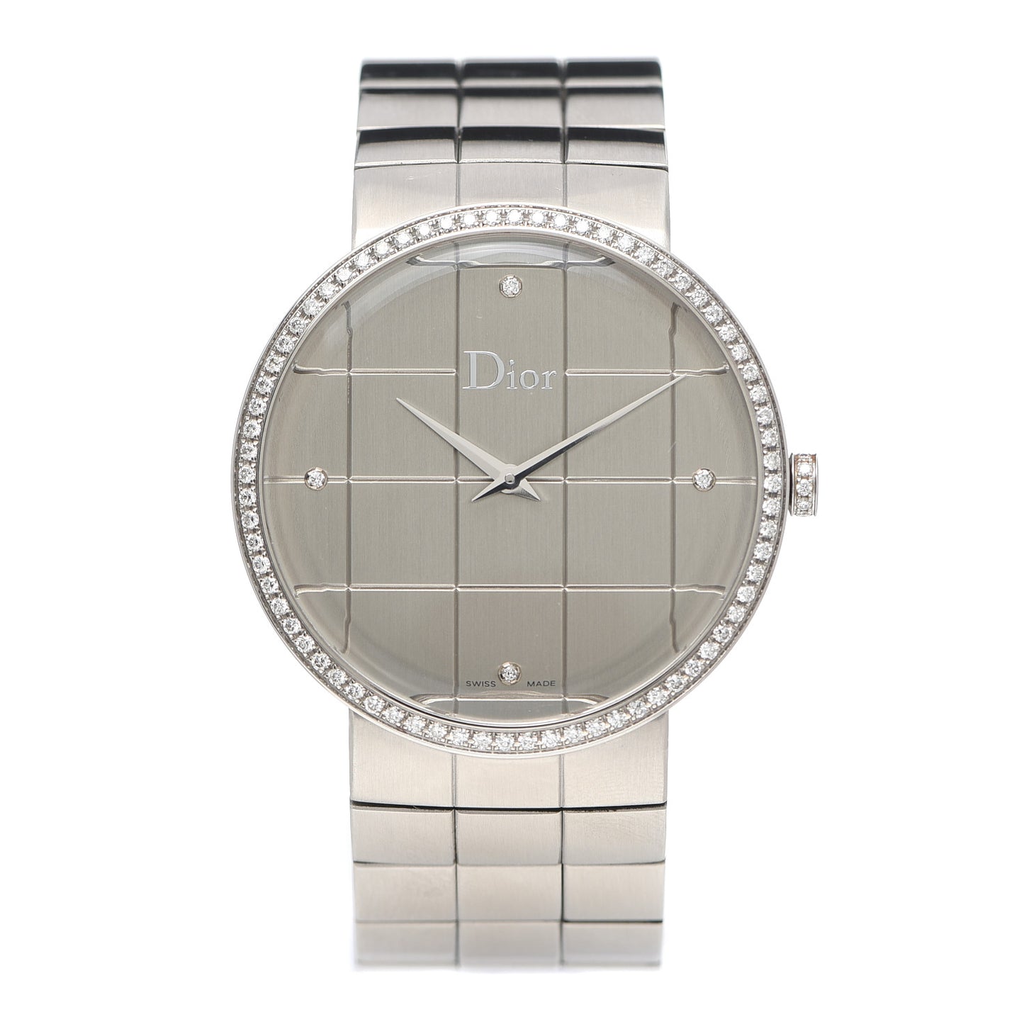 Stainless Steel Diamond Bezel 38mm La D De Dior Quartz Watch