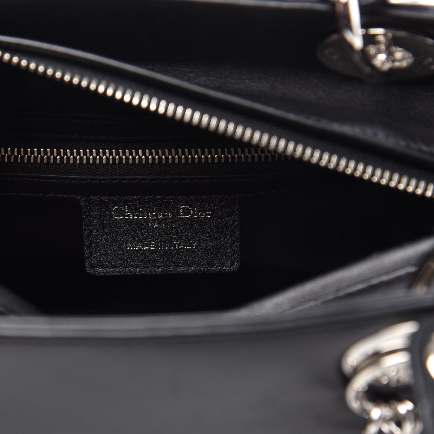 Calfskin Paradise Medium Lady Dior Black