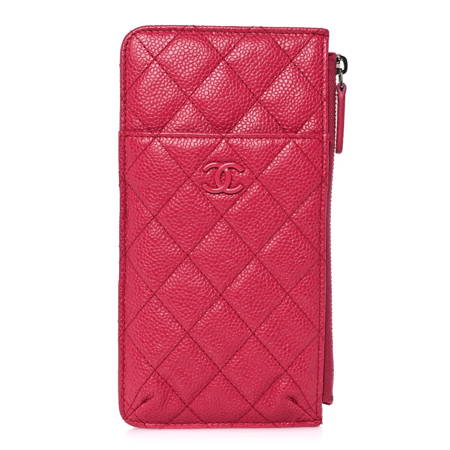 Caviar Quilted Classic Flat Wallet Pouch Pink