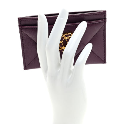 Chanel Lambskin Quilted Chanel 19 Card Holder Purple 2 of 7