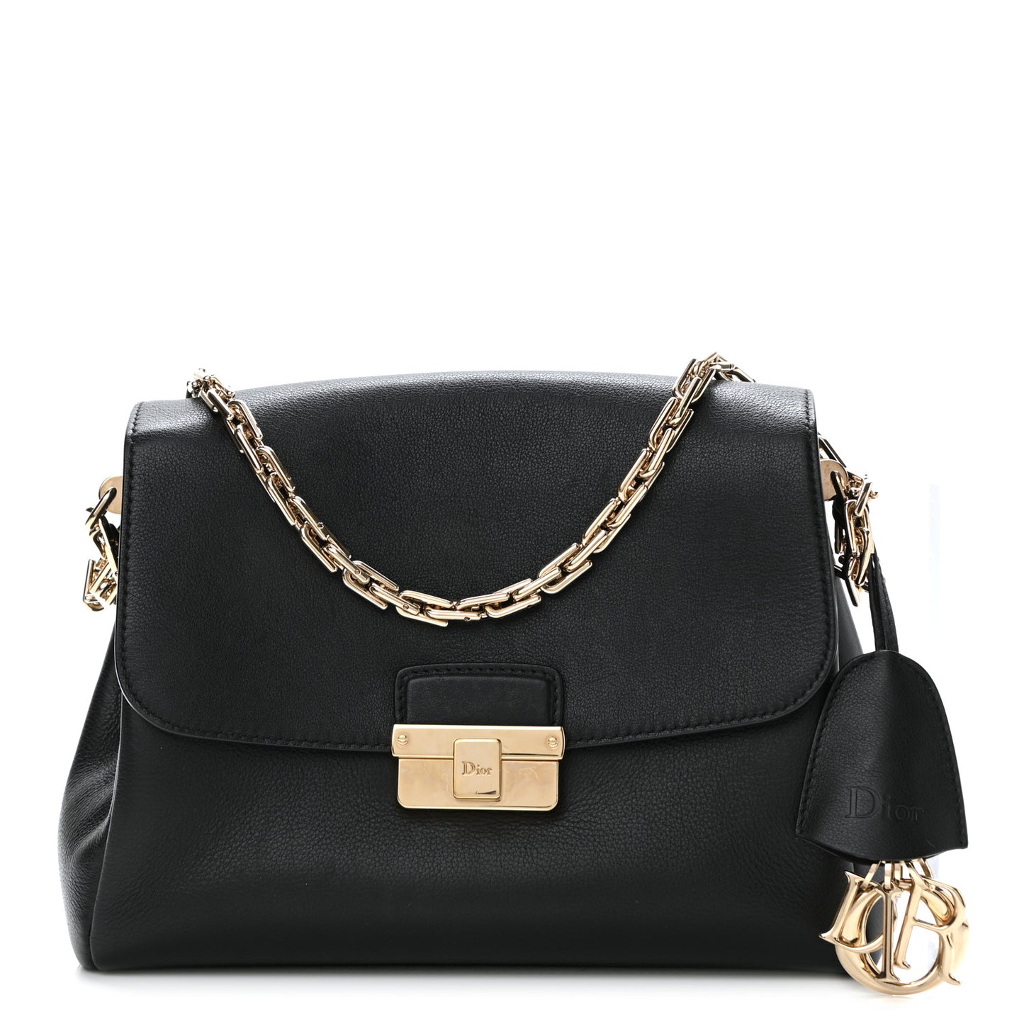 Calfskin Small Diorling Black