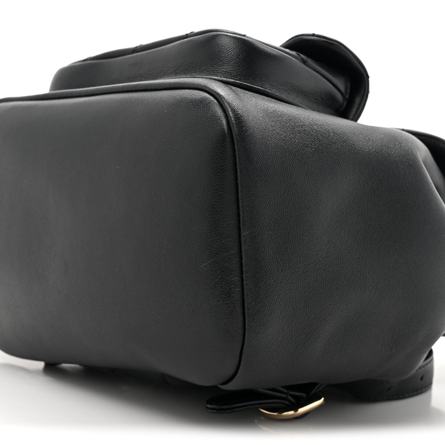 Lambskin Quilted Small Duma Drawstring Backpack Black