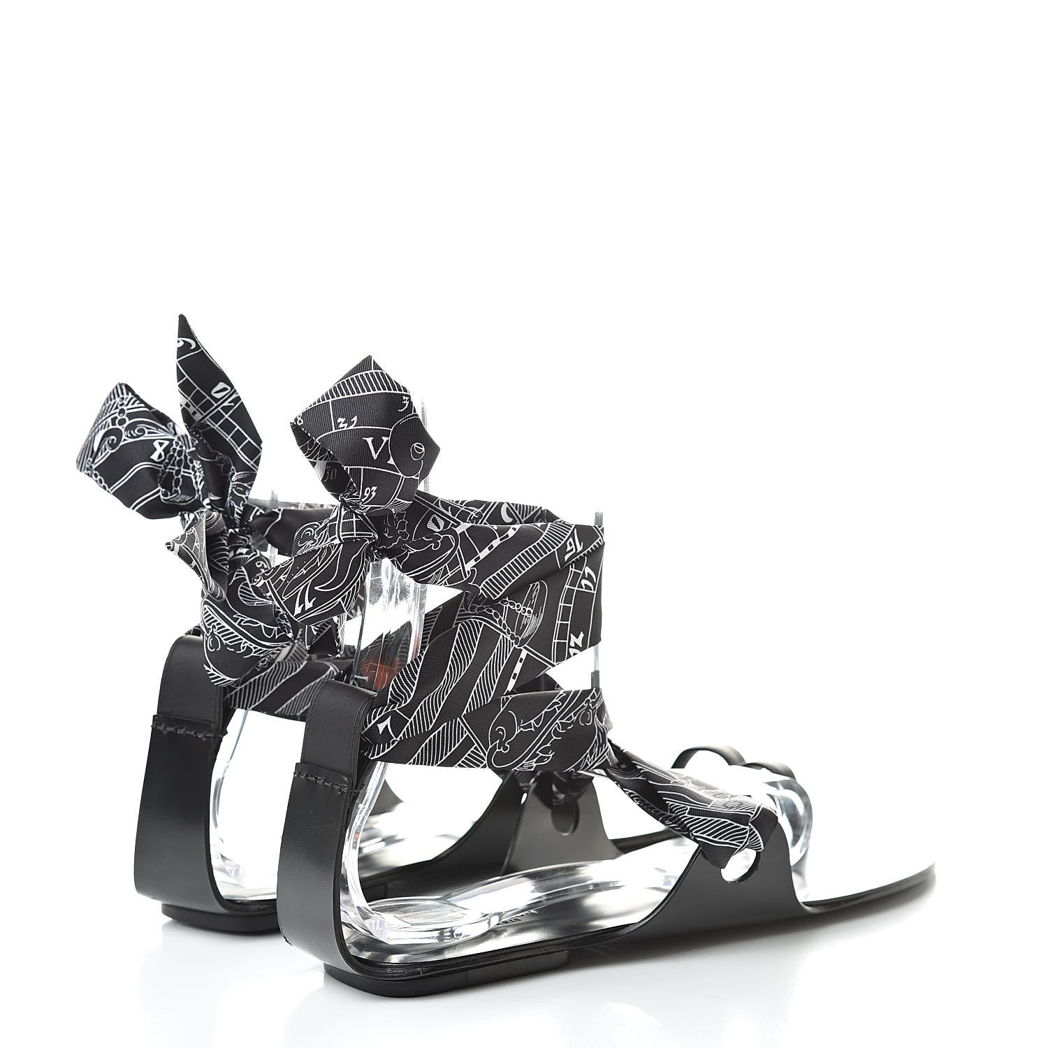 Hermes Calfskin Silk Torsade Sandals 40 Black 4 of 8