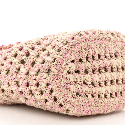 Chanel Mixed Fibers Calfskin Crochet Small Shopping Bag Beige Pink 9 of 10