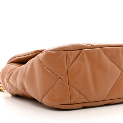 Chanel Lambskin Quilted Medium Chanel 19 Flap Light Brown 9 of 10