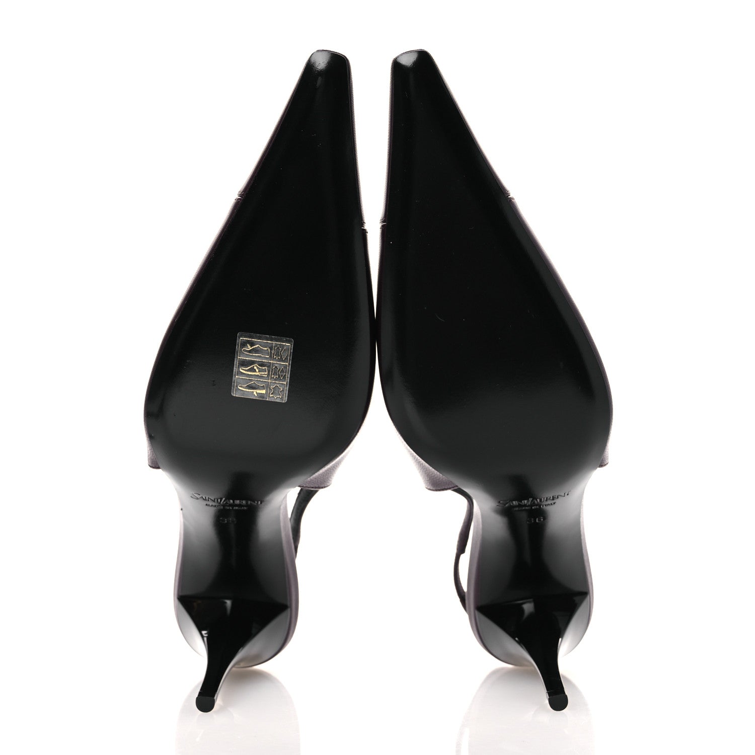 Saint Laurent Nappa Babylone Breteuil Slingback Pumps 36 Bordeaux 7 of 12