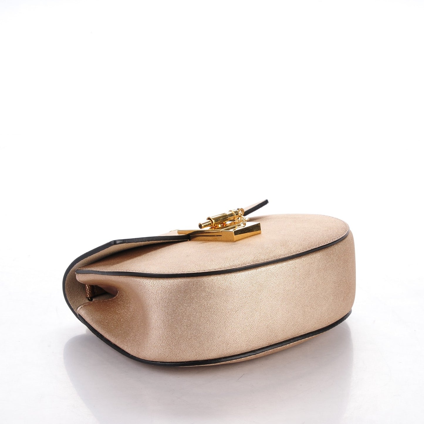 Metallic Goatskin Mini Drew Shoulder Bag Abstract Gold