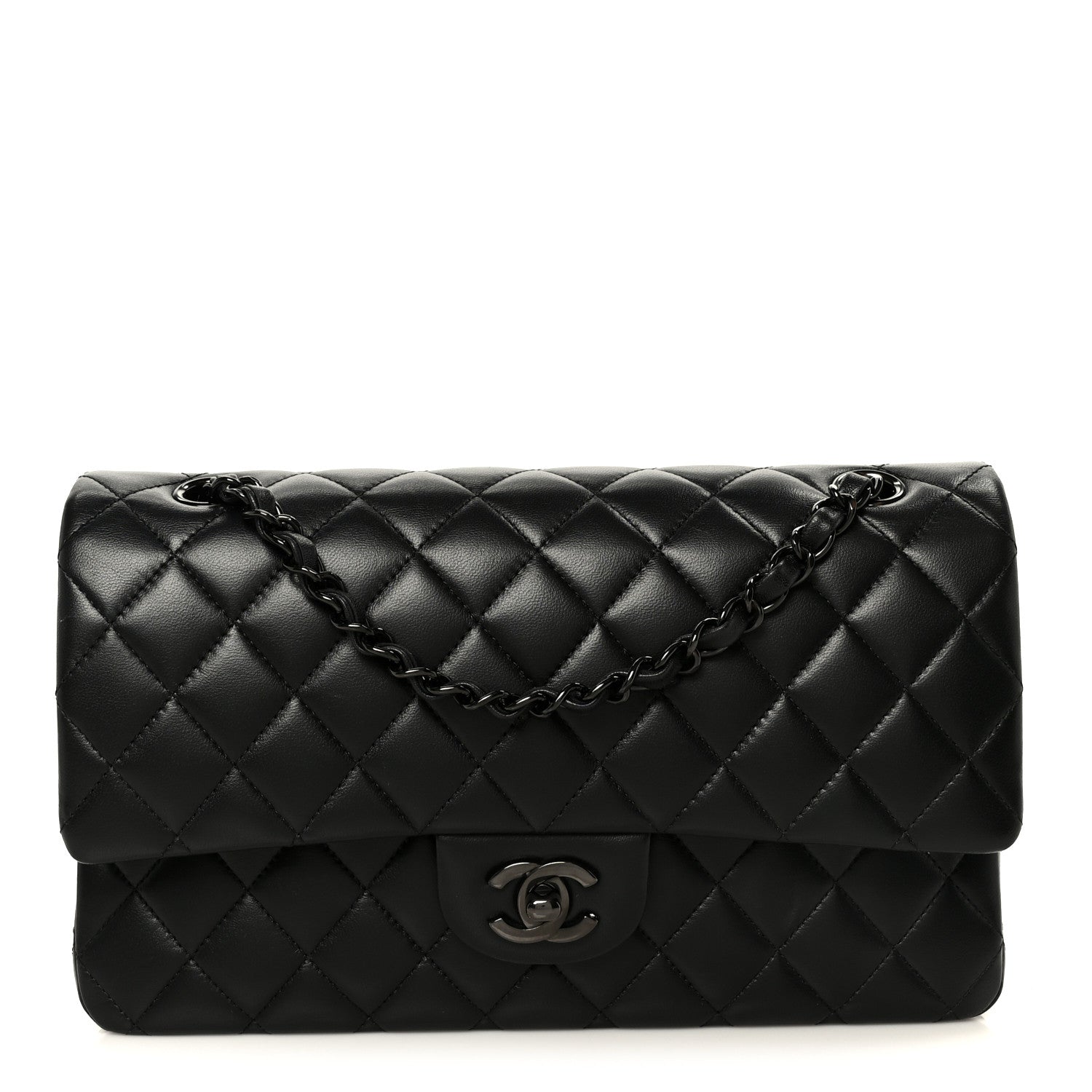 Chanel Lambskin Quilted Medium Double Flap So Black 1 of 11