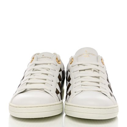 Louis Vuitton Calfskin Monogram Damier Tressage Frontrow Sneakers 37 White 2 of 9