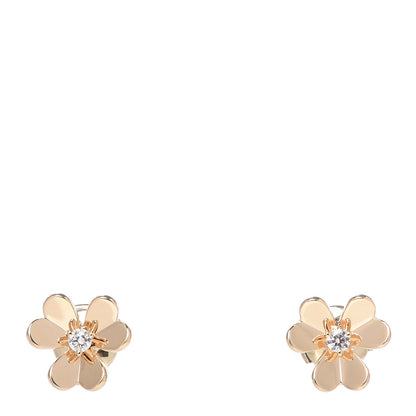 Van Cleef & Arpels 18K Yellow Gold Diamond Mini Frivole Earrings 1 of 5