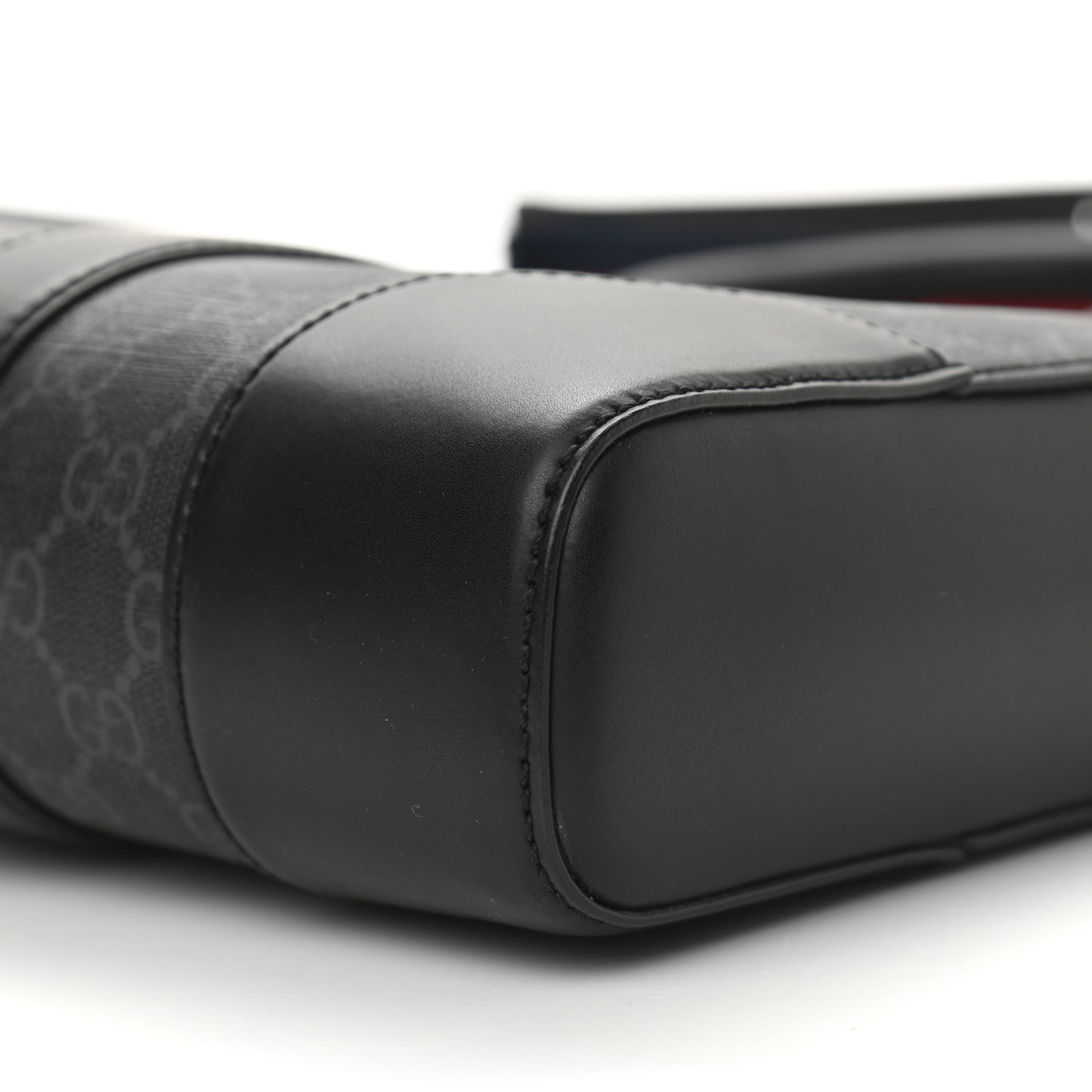 GG Supreme Monogram Appia Calfskin Web Briefcase Black