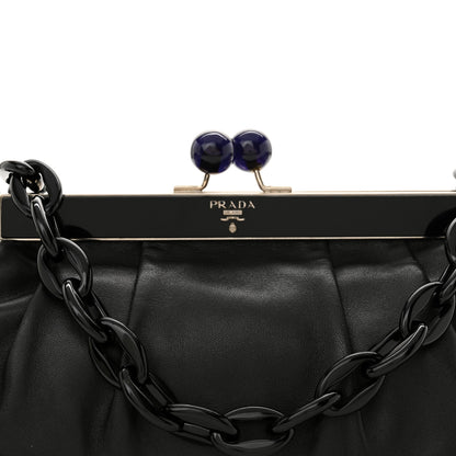 Prada Nappa Kisslock Small Frame Shoulder Bag Black 8 of 13