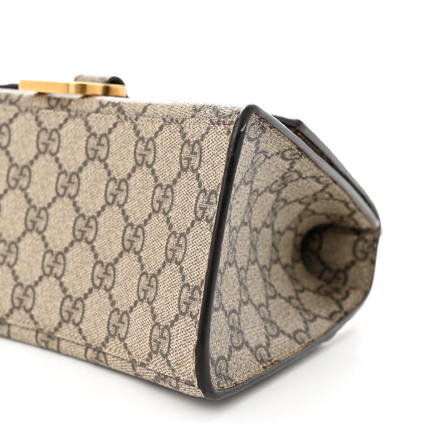 X GUCCI GG Supreme Monogram Small Hourglass Top Handle Bag Beige Ebony
