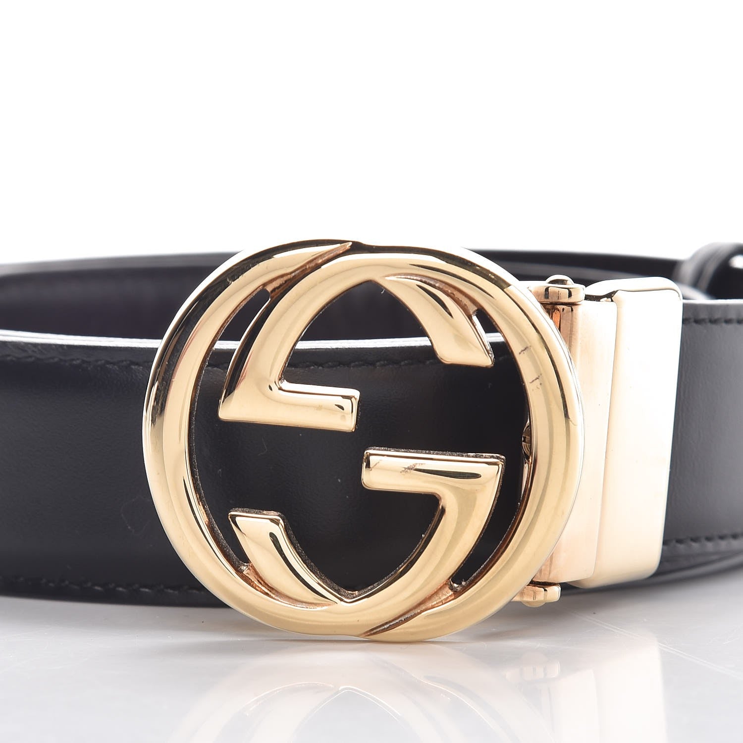 Gucci Calfskin GG Interlocking Belt 85 34 Black 4 of 8