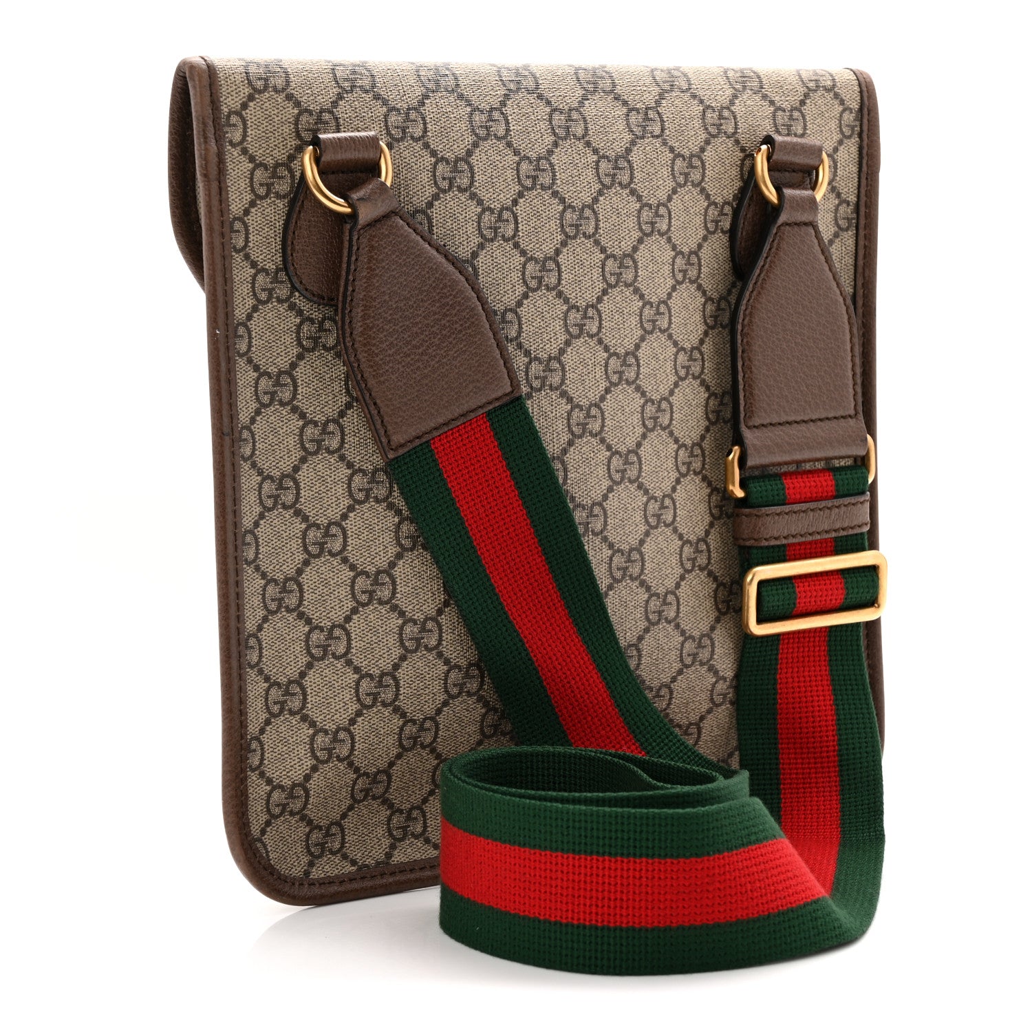 Gucci GG Supreme Monogram Web Medium Neo Vintage Flap Messenger Bag Beige New Acero 3 of 11