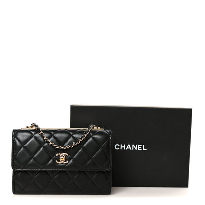 Chanel Lambskin Quilted Trendy CC Chain Clutch WOC Black 13 of 13