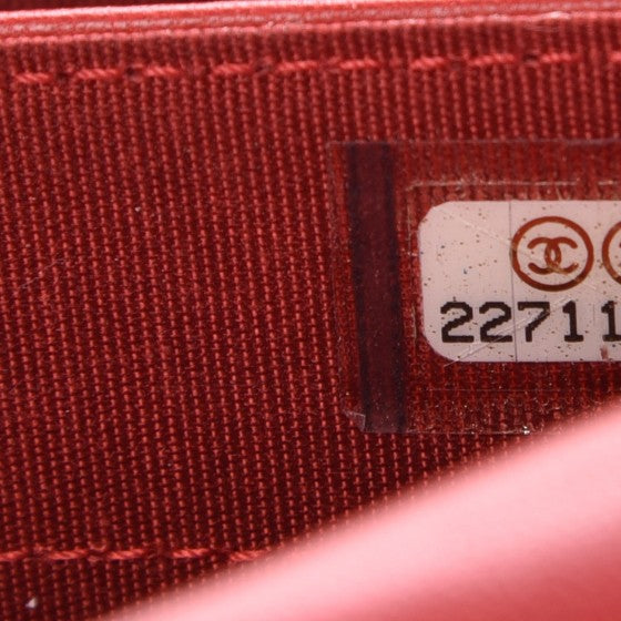 Chanel Lambskin Quilted Boy Wallet On Removable Chain WOC Red 8 of 9