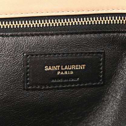 Saint Laurent Lambskin Quilted Sade Puffer Envelope Clutch Dark Beige 6 of 8