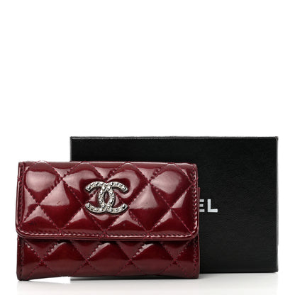 Chanel Patent Brilliant Flap Card Holder Burgundy 10 of 10