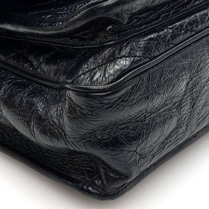 Saint Laurent Crinkled Calfskin Matelasse Monogram Medium Niki Chain Satchel Black 8 of 9
