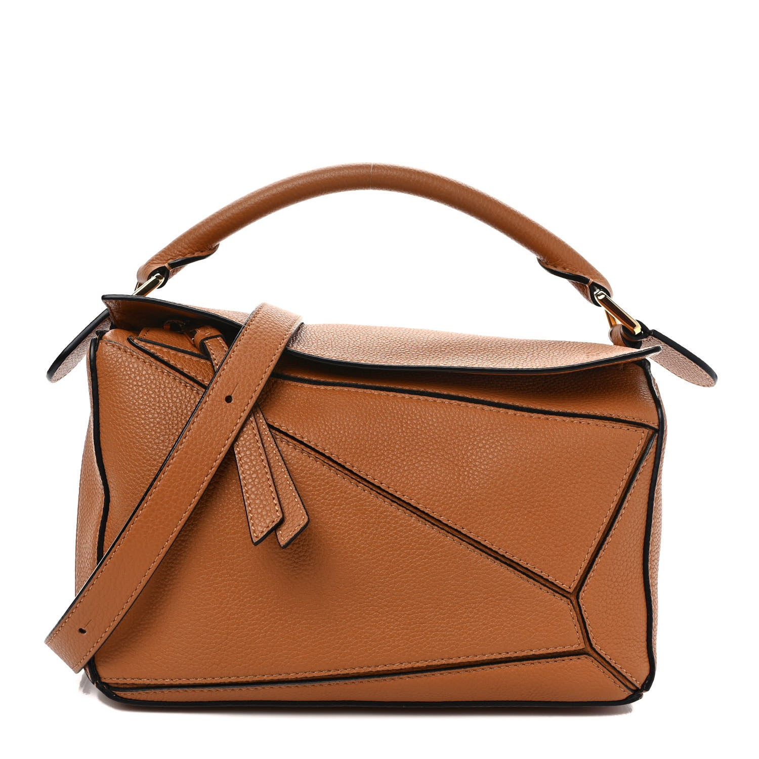 Loewe Grained Calfskin Small Puzzle Bag Tan 1 of 8