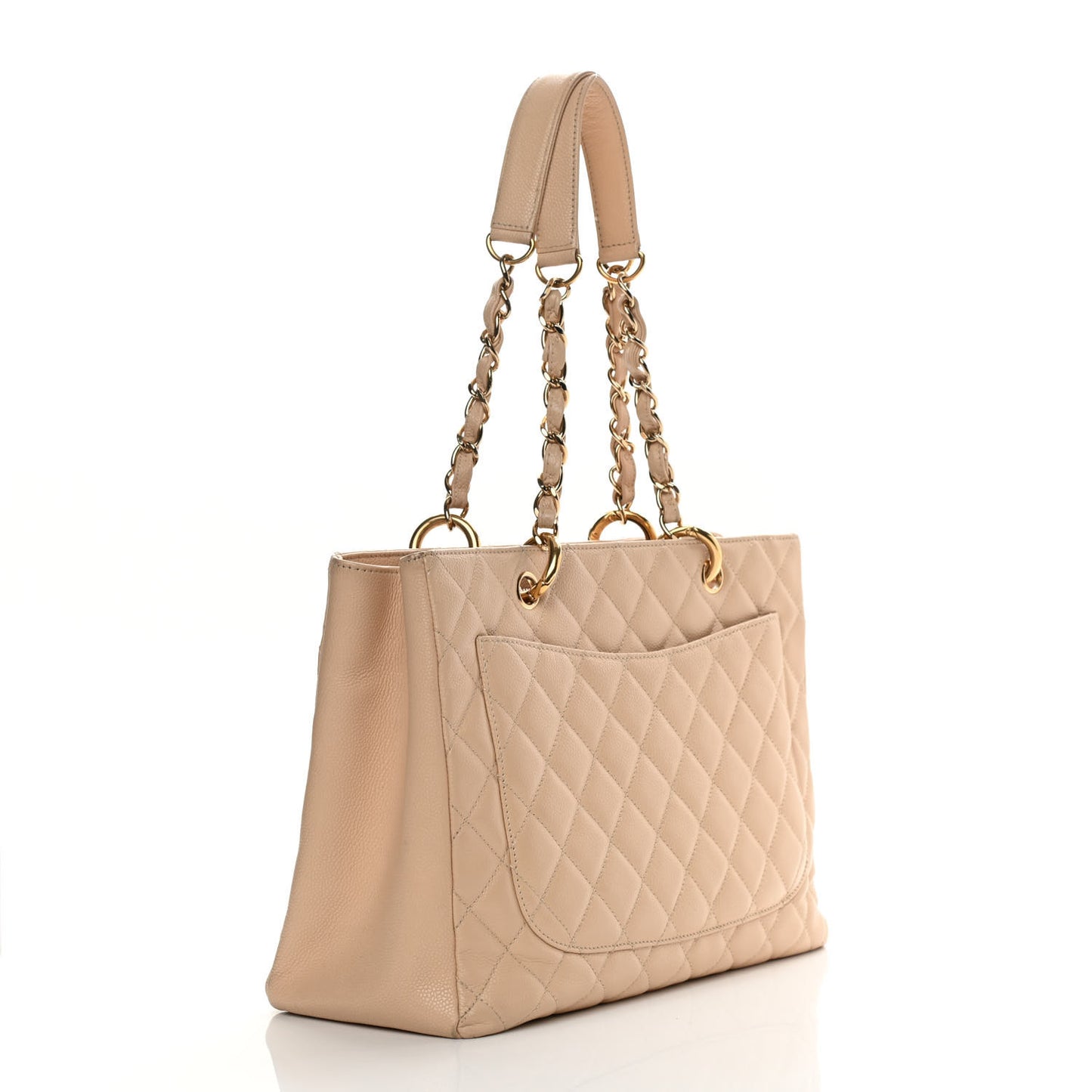 Caviar Quilted Grand Shopping Tote GST Beige