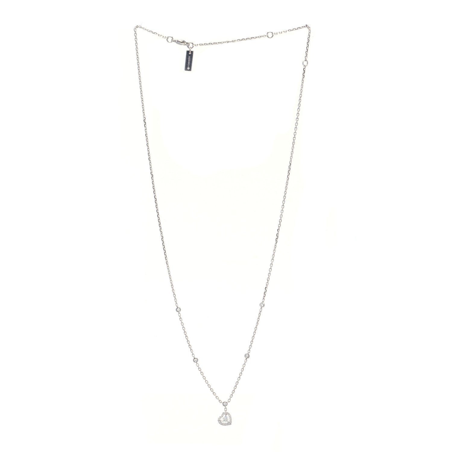 Messika 18K White Gold Diamond Joy Coeur Heart Pendant Necklace 3 of 6