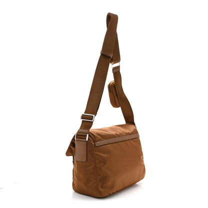 Prada Re-Nylon Vela Saffiano Pocket Double Buckle Messenger Shoulder Bag Brandy 3 of 10