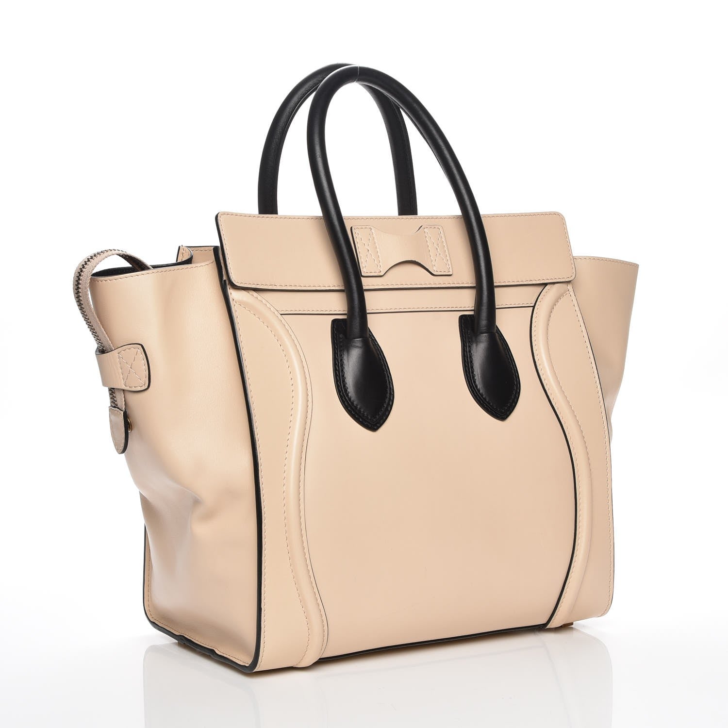 Celine Satin Calfskin Mini Bi-Color Luggage Powder Black 3 of 8